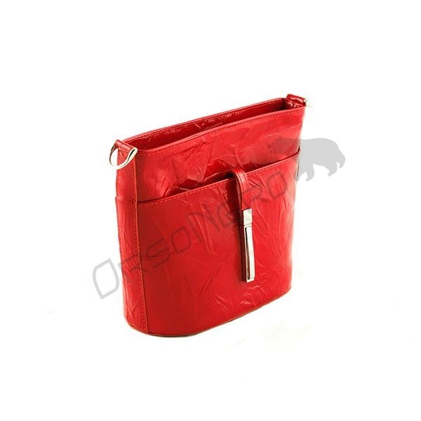 czerwona Elegancka torebka z odpinanym paskiem