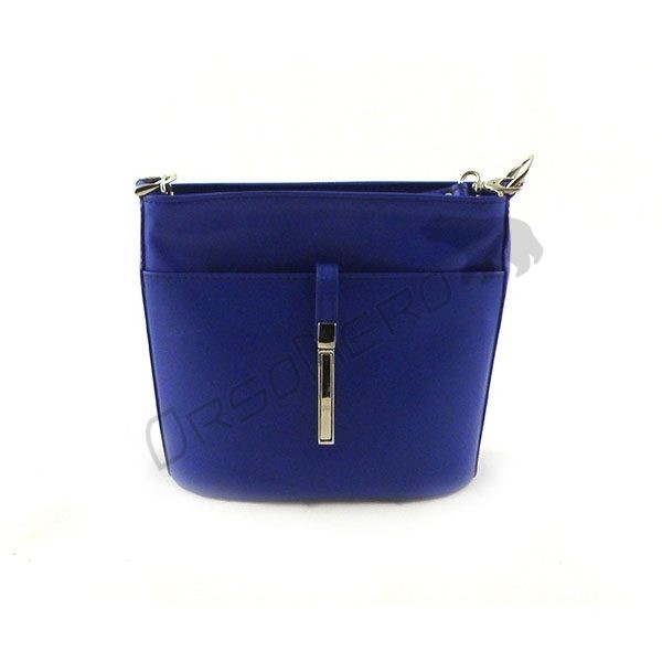 niebieska Elegancka torebka z odpinanym paskiem